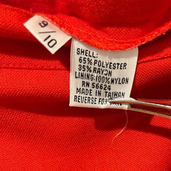 Vintage 80s Candy Apple Red Pencil Skirt with Side Pleats - Picture 7 of 9